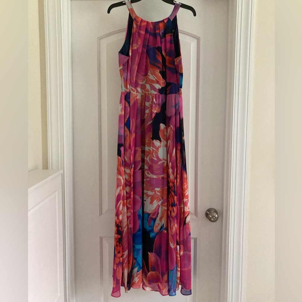 INC International Concepts Pink and Blue Floral Maxi Dress like new - Picture 5 of 7